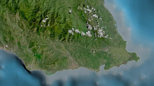 Santo Tomás Parroquia Jamaica Imágenes Satélite Forma Delineada Contra Área — Foto de Stock