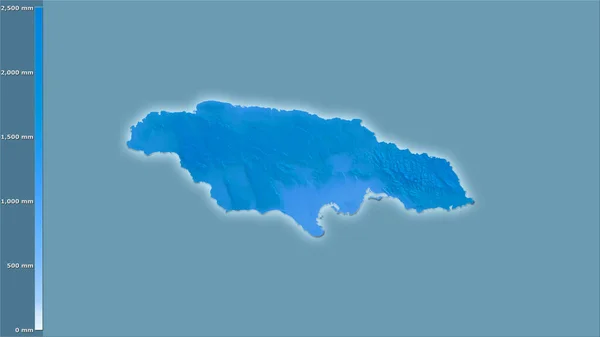 Precipitación Anual Dentro Del Área Jamaica Proyección Estereográfica Con Leyenda —  Fotos de Stock