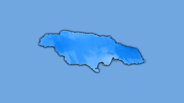 Jamaika Bölgesi Stereografik Projeksiyondaki Yıllık Yağış Haritasında Koyu Renkli Çizgili — Stok fotoğraf
