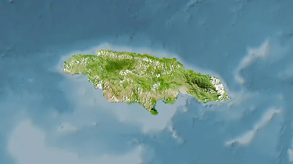 Obszar Jamajki Satelicie Mapa Projekcji Stereograficznej Surowy Skład Warstw Rastrowych — Zdjęcie stockowe
