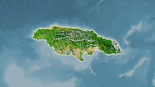 Jamaica Område Satellit Kartan Stereografisk Projektion Sammansättning Raster Lager Med — Stockfoto