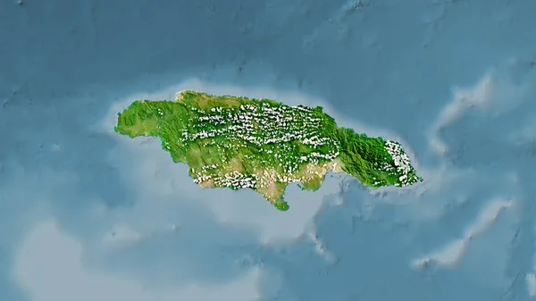 Jamaica Área Mapa Satélite Projeção Estereográfica Composição Bruta Camadas Raster — Fotografia de Stock