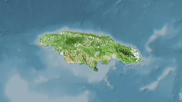 Jamaica Área Satélite Mapa Proyección Estereográfica Composición Cruda Capas Trama — Foto de Stock