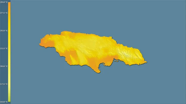 Temperatura Média Quarto Mais Quente Dentro Área Jamaica Projeção Estereográfica — Fotografia de Stock