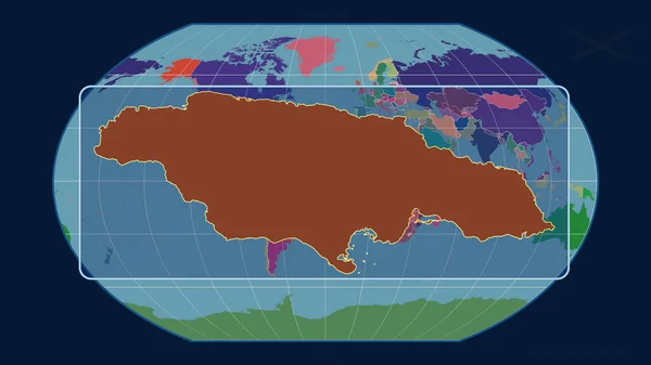 Zoomed Ενόψει Της Τζαμάικα Περίγραμμα Προοπτικές Γραμμές Σχέση Ένα Παγκόσμιο — Φωτογραφία Αρχείου