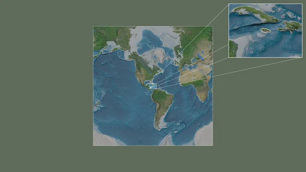 Uitgebreid Uitgebreid Gebied Van Jamaica Gewonnen Uit Grootschalige Kaart Van — Stockfoto