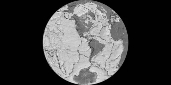 Mapa Del Mundo Proyección James Azimuthal Centrado Longitud Oeste Mapa — Foto de Stock