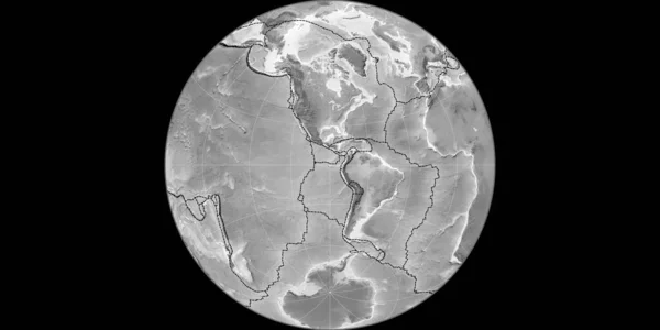 Mapa Del Mundo Proyección James Azimuthal Centrado Longitud Oeste Mapa — Foto de Stock