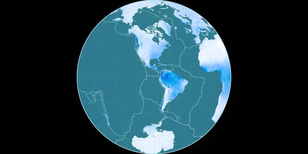 Weltkarte Der James Azimutal Projektion Mit Westlicher Länge Mittlere Jährliche — Stockfoto