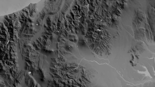 Gunma Prefektura Japonska Šedá Mapa Jezery Řekami Tvar Rýsoval Jeho — Stock fotografie