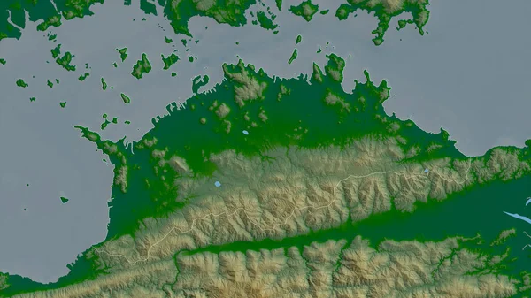 Кагава Префектура Японии Цветные Шейдерные Данные Озерами Реками Форма Очерченная — стоковое фото