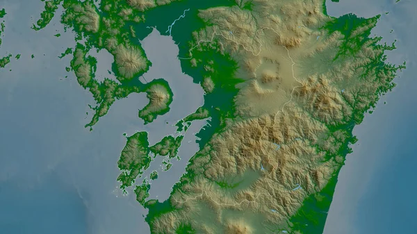 Кумамото Префектура Японии Цветные Шейдерные Данные Озерами Реками Форма Очерченная — стоковое фото