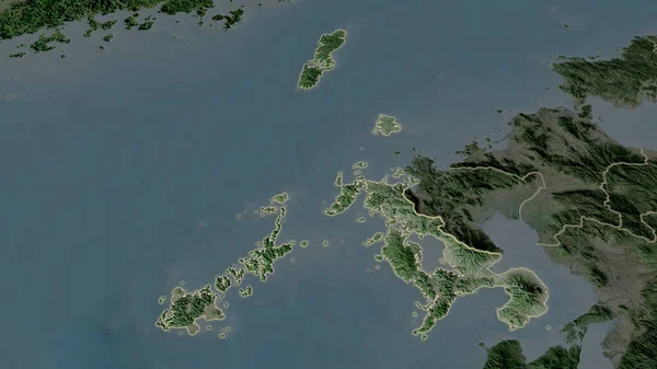 Нагасакі Префектура Японії Масштабована Виділена Капіталом Супутникові Знімки Візуалізація — стокове фото