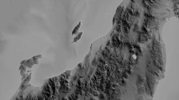 Niigata Prefektura Japonska Šedá Mapa Jezery Řekami Tvar Rýsoval Jeho — Stock fotografie