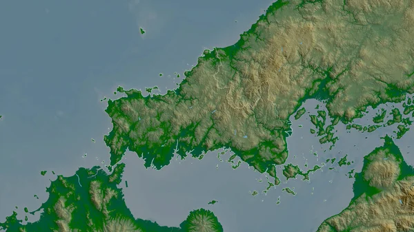 Yamaguchi Prefectuur Van Japan Gekleurde Schaduwgegevens Met Meren Rivieren Vorm — Stockfoto