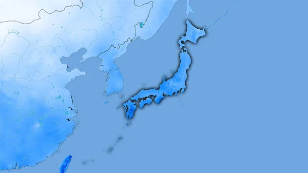 Zone Japonaise Sur Carte Annuelle Des Précipitations Dans Projection Stéréographique — Photo