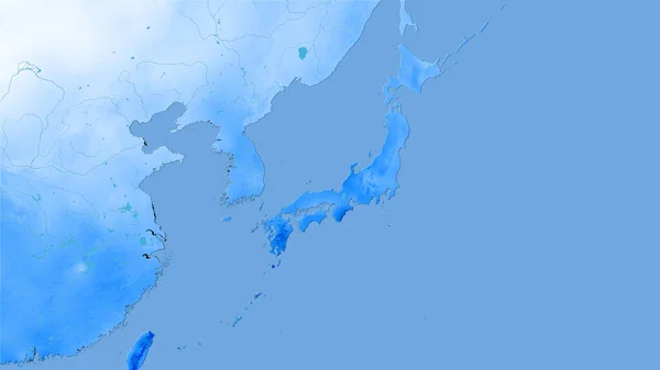 Zone Japonaise Sur Carte Annuelle Des Précipitations Dans Projection Stéréographique — Photo