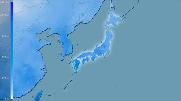 Csapadék Legnedvesebb Hónap Japán Területen Sztereográfiai Vetítés Legenda Nyers Összetétele — Stock Fotó