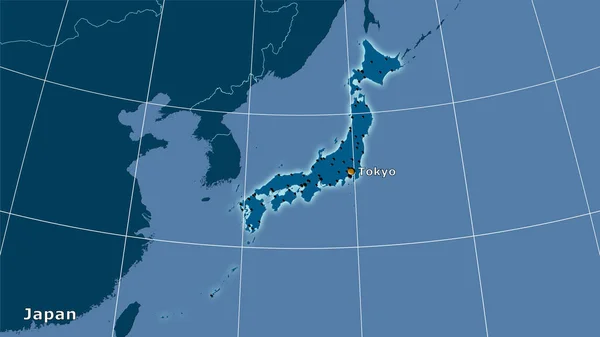 Japán Terület Sztereográfiai Vetítés Szilárd Térképén Összetétel — Stock Fotó