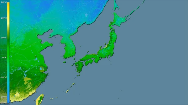 Temperatura Media Del Cuarto Más Cálido Dentro Del Área Japón — Foto de Stock