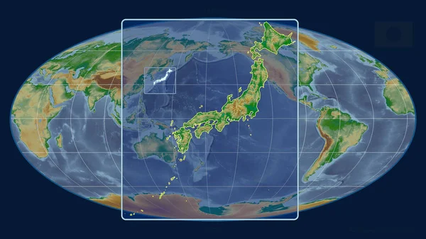 Vista Ampliada Del Esquema Japón Con Líneas Perspectiva Contra Mapa —  Fotos de Stock