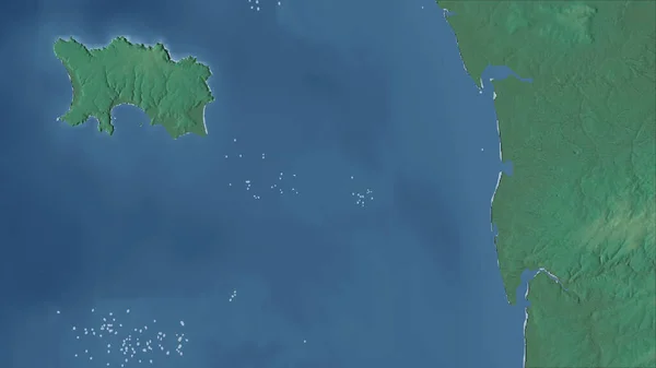 Jersey Närbild Perspektiv Landet Ingen Översikt Topografisk Hjälpkarta — Stockfoto