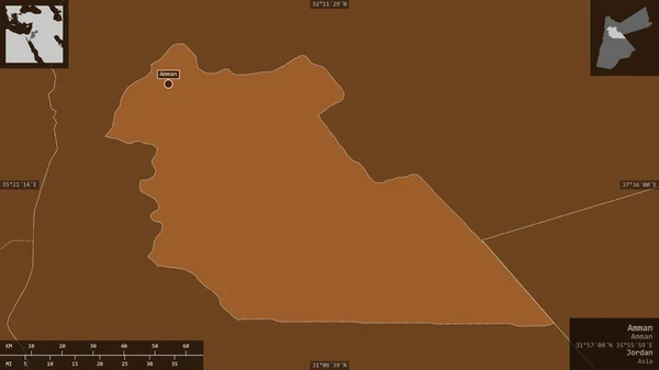 Amman Prowincja Jordania Wzorowane Bryły Jeziorami Rzekami Kształt Przedstawiony Swoim — Zdjęcie stockowe