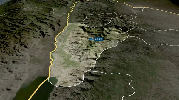 Balqa Provinz Jordanien Vergrößert Und Mit Kapital Hervorgehoben Satellitenbilder Rendering — Stockfoto