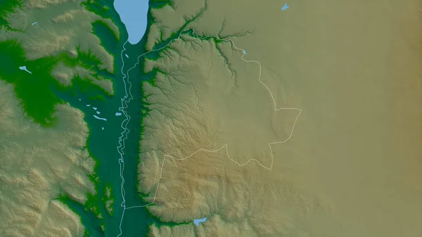 Irbid Provinsen Jordanien Färgade Skuggdata Med Sjöar Och Floder Form — Stockfoto