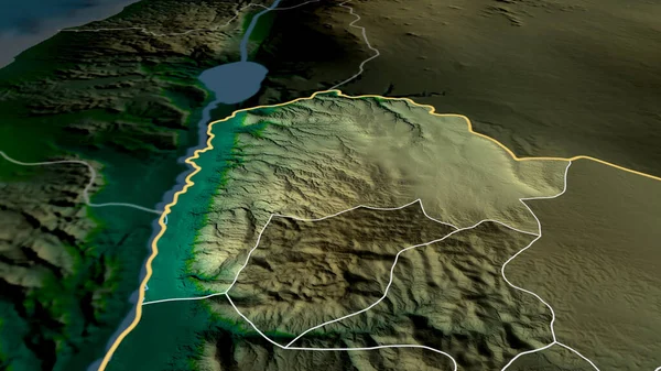 Ирбид Провинция Иордании Увеличена Выделена Основные Физические Особенности Ландшафта Рендеринг — стоковое фото