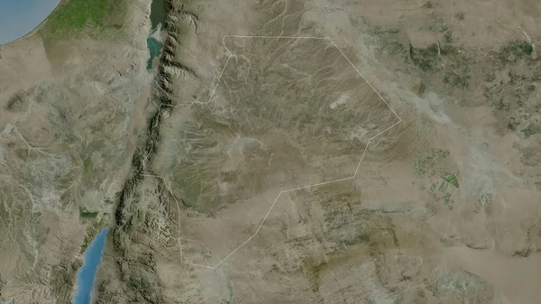 Provincia Jordania Imágenes Satélite Forma Delineada Contra Área País Renderizado — Foto de Stock