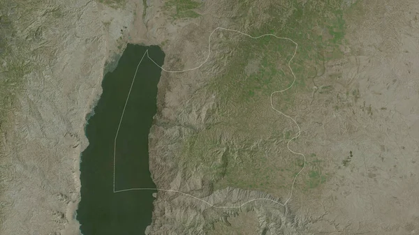 Madaba Provinz Jordanien Satellitenbilder Umrissen Gegen Das Land Rendering — Stockfoto