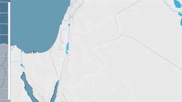 Precipitação Quarto Mais Seco Dentro Área Jordânia Projeção Estereográfica Com — Fotografia de Stock
