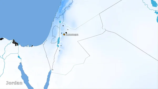 Área Jordânia Mapa Anual Precipitação Projeção Estereográfica Composição Principal — Fotografia de Stock