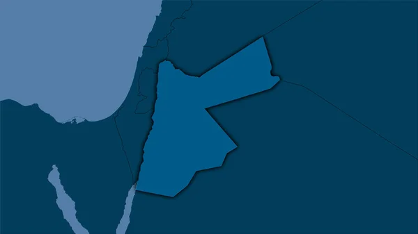 Área Jordania Mapa Sólido Proyección Estereográfica Composición Cruda Capas Trama —  Fotos de Stock