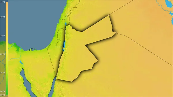 Variación Media Anual Temperatura Dentro Del Área Jordania Proyección Estereográfica — Foto de Stock