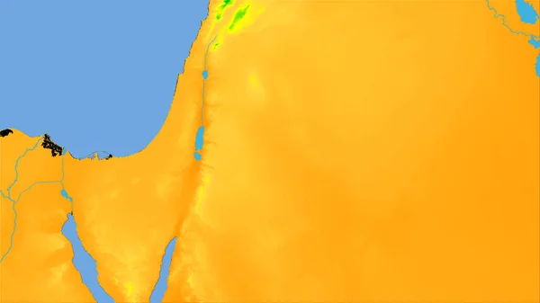 Obszar Jordanii Rocznej Mapie Temperatury Projekcji Stereograficznej Surowy Skład Warstw — Zdjęcie stockowe