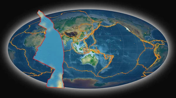 Тектоническая Плита Хуана Фука Экструдирована Представлена Глобальной Карте Цвета Проекции — стоковое фото
