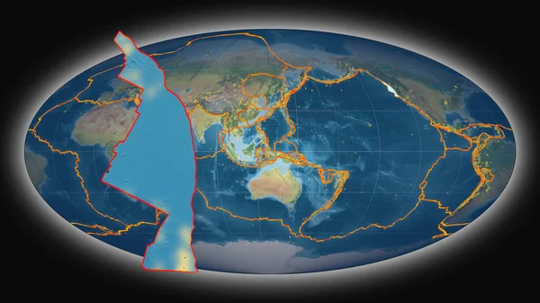 Тектонічна Плита Хуан Фука Ектонізувалася Була Представлена Глобальній Топографічній Карті — стокове фото