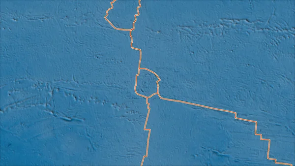 Tectonische Platen Grenzen Aan Satellietkaart Van Gebieden Grenzend Aan Het — Stockfoto