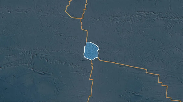 Umrissene Tektonische Platte Von Juan Fernandez Auf Der Topographischen Karte — Stockfoto