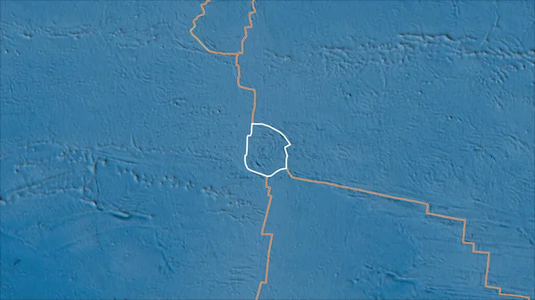 Zarysowano Płytkę Tektoniczną Juana Fernandeza Granice Sąsiadujących Płyt Mapie Satelity — Zdjęcie stockowe