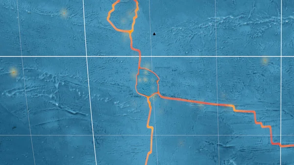 Тектоническая Плита Хуана Фернандеса Обозначенная Глобальной Карте Цвета Каврайской Проекции — стоковое фото