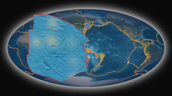 Juan Fernandez Plaque Tectonique Extrudé Présenté Contre Imagerie Satellite Mondiale — Photo