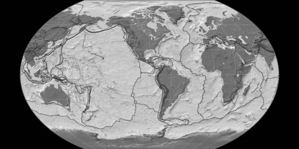 Παγκόσμιος Χάρτης Στην Προβολή Kavraisky Vii Επικεντρωμένος Στο Δυτικό Γεωγραφικό — Φωτογραφία Αρχείου