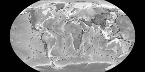 Mapa Del Mundo Proyección Kavraisky Vii Centrado Longitud Este Mapa — Foto de Stock