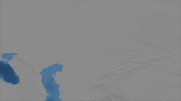 Kazakstan Närbild Perspektiv Landet Ingen Översikt Karta Över Gråskalehöjder — Stockfoto