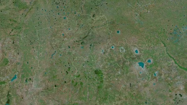 哈萨克斯坦北部 哈萨克斯坦地区 卫星图像 形状与它的国家相对应 3D渲染 — 图库照片