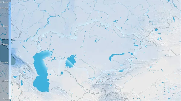 Precipitation Driest Month Kazakhstan Area Stereographic Projection Legend Raw Composition — Stock Photo, Image