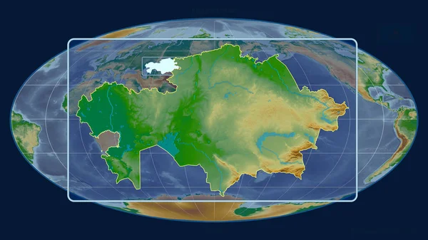 Inzoomd Met Het Oog Kazachstan Schets Met Perspectief Lijnen Tegen — Stockfoto